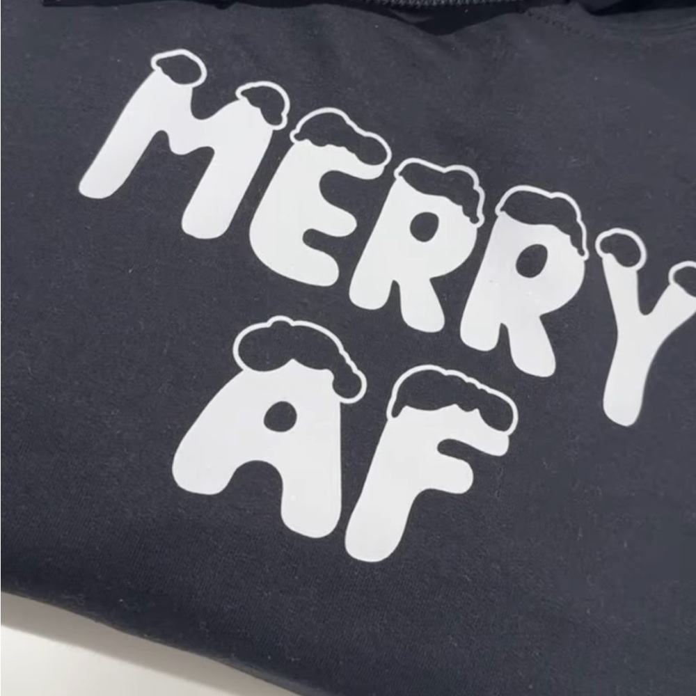 Black Merry Christmas Hoodie - Picture 2 of 2